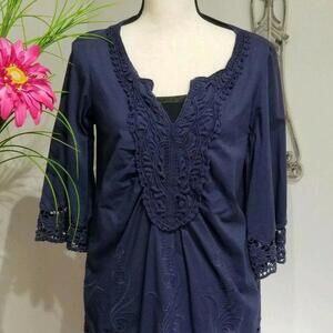 Dorothy Perkins Top Size 10 LARGE blue Purple Boho Hippie